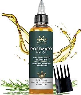 Rosemary Oil for Hair Growth & scalp | Infused with Boitin | Hair Stregthening Nourishing and Volumizing | infused with Jojoba & Castor Oil | NON - GMO 120ml