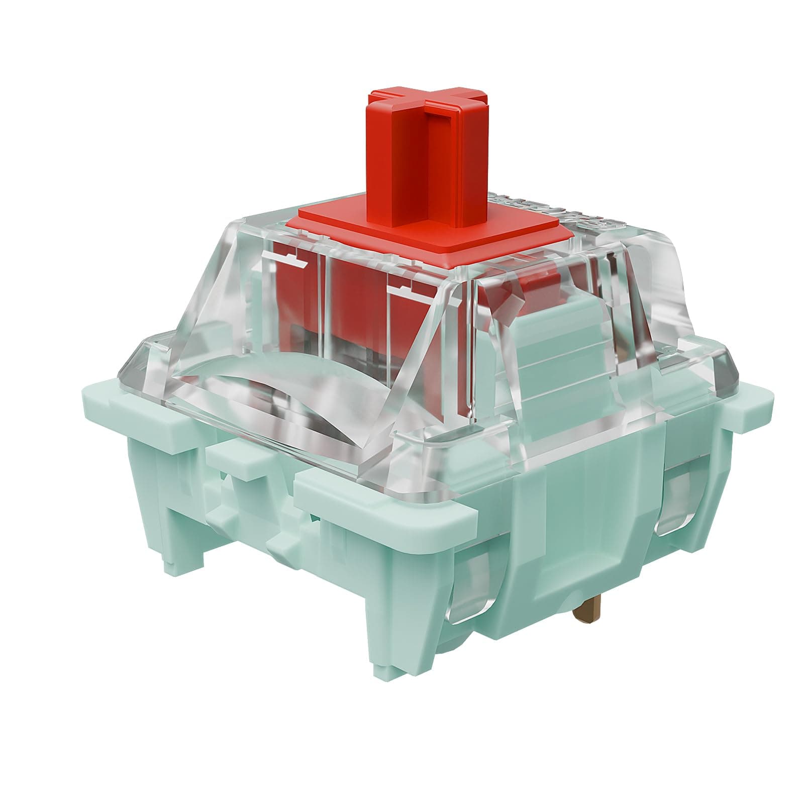 kutethy X Gateron JADE Series 3.0 Double-stage spring Red Switches,3-Pin 45gf Linear/Pre Lubed for Mechanical Keyboard(Red,108pcs)