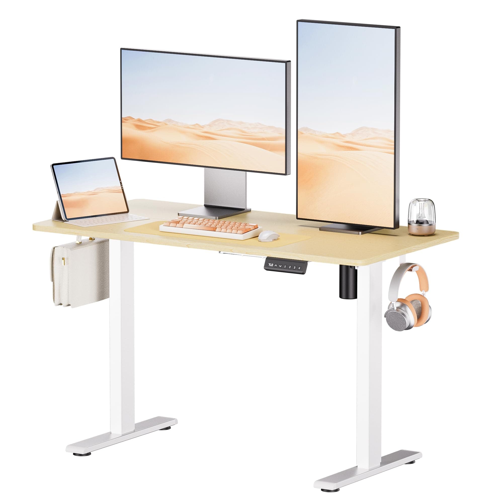 Electric Standing Desk - Adjustable Height with Memory Preset, 120 x 60 cm Ergonomic Design Home Office Standing Desk