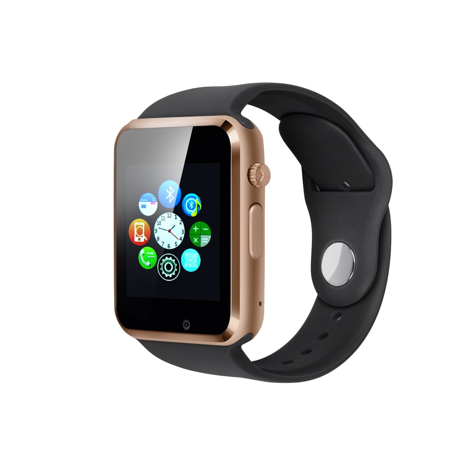 Yongkaida Smart Watch Bluetooth Smart Watch with Touch Screen SIM Card and TF Card Camera Support Pedometer for Android IOS Compatible with Smartphones Gold