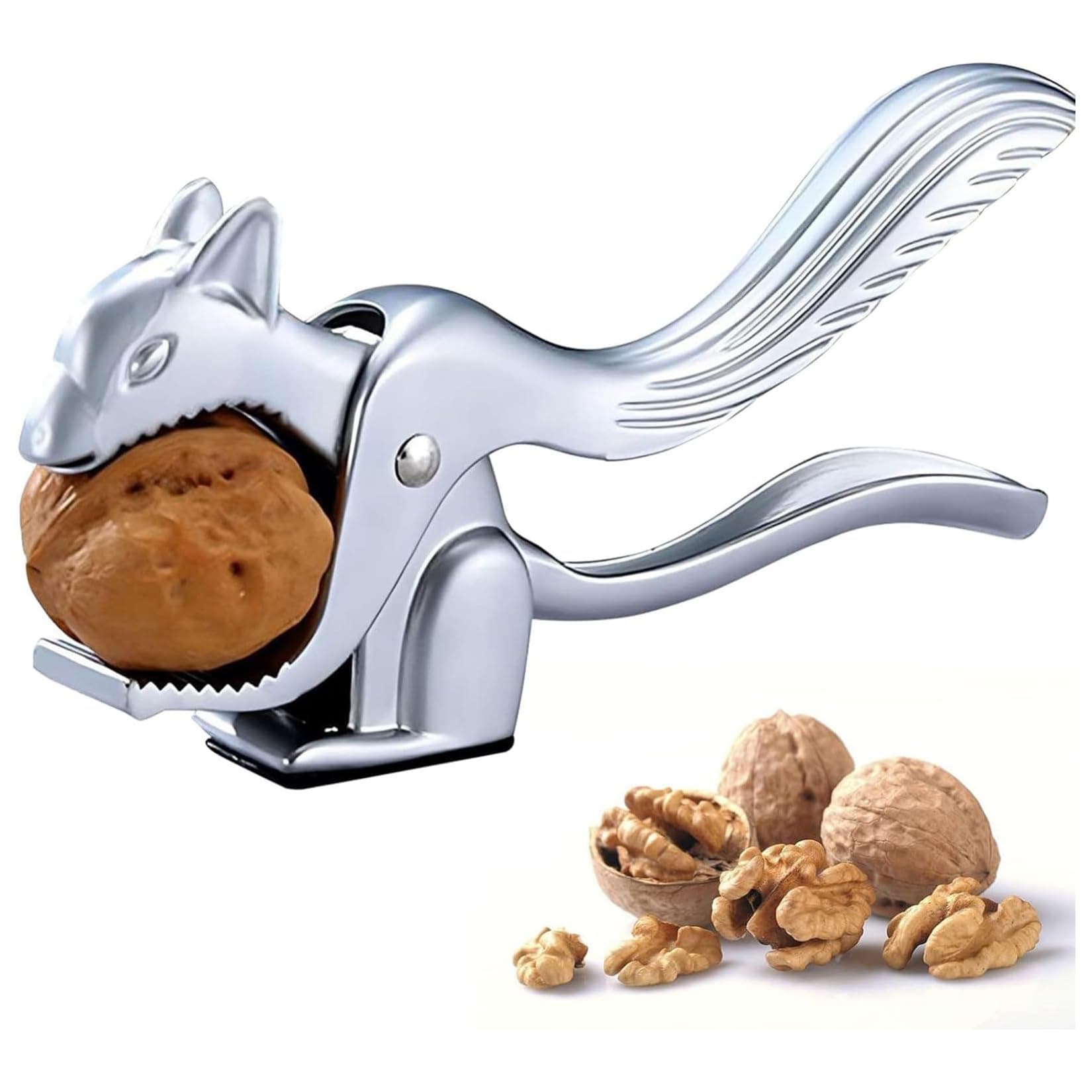 KASTWAVE Metal Nut Pliers, Metal Nutcracker, Squirrel Shape Walnut Cracker, Versatile Walnut and Seafood Opener Tool, Kitchen Gadget, for Pecans, Walnuts, and More