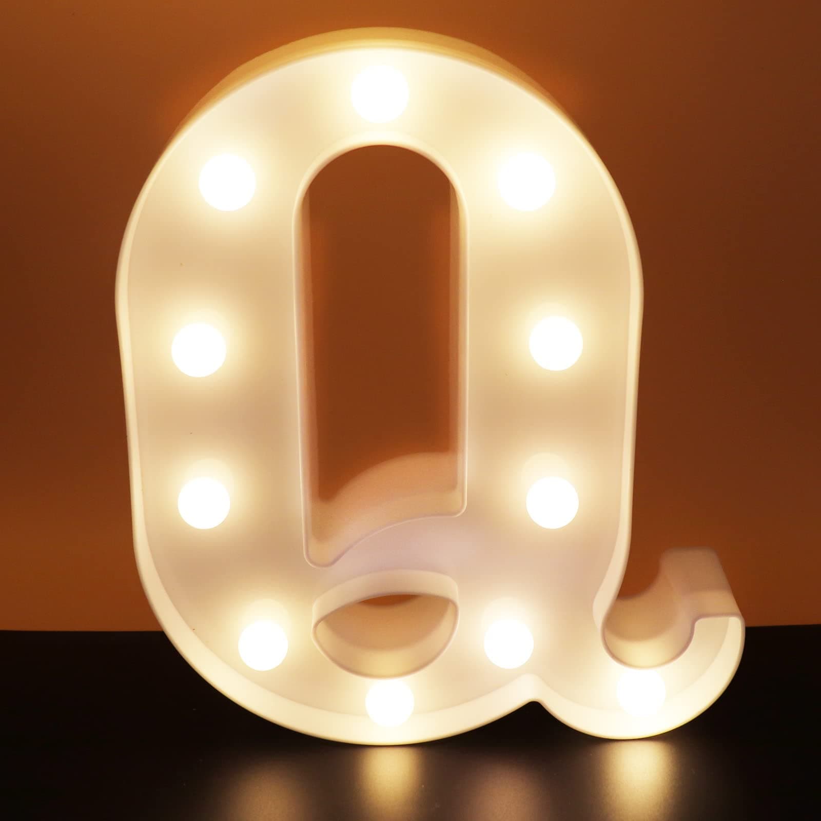 AUSAYE LED Letter Lights Alphabet Light Up Sign Night Light For Home Party Wedding Decoration (Q)