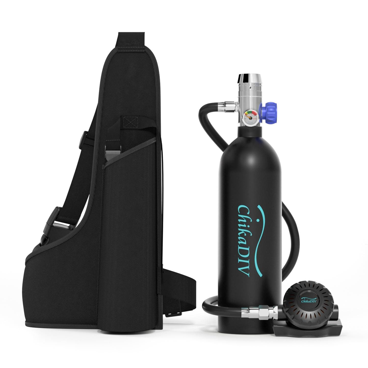 Scuba Diving Equipment - 0.5L Refillable Emergency Oxygen Kit, Scuba Gear, Lungtank for Snorkeling, 6-12 Minutes Underwater