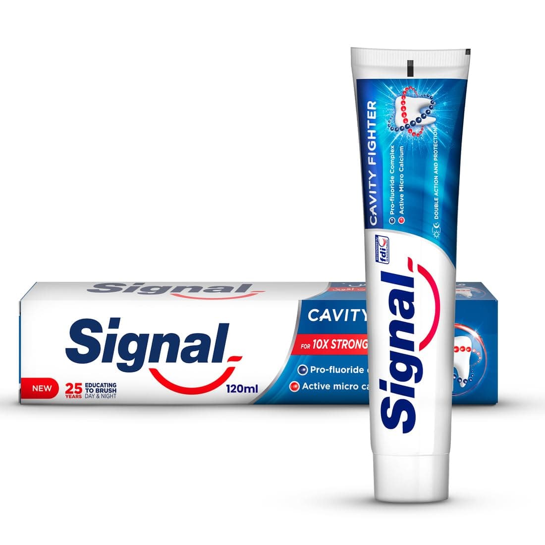 Signal Fluoride Toothpaste, Cavity Fighter, for 10x stronger teeth, 120ml
