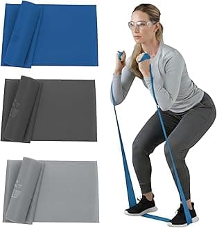 Resistance Bands Set, Advanced Kit, Blue, Black, Silver, Latex Elastic Bands for Exercise & Physical Therapy, Strength Training Bands for Upper & Lower Body Fitness