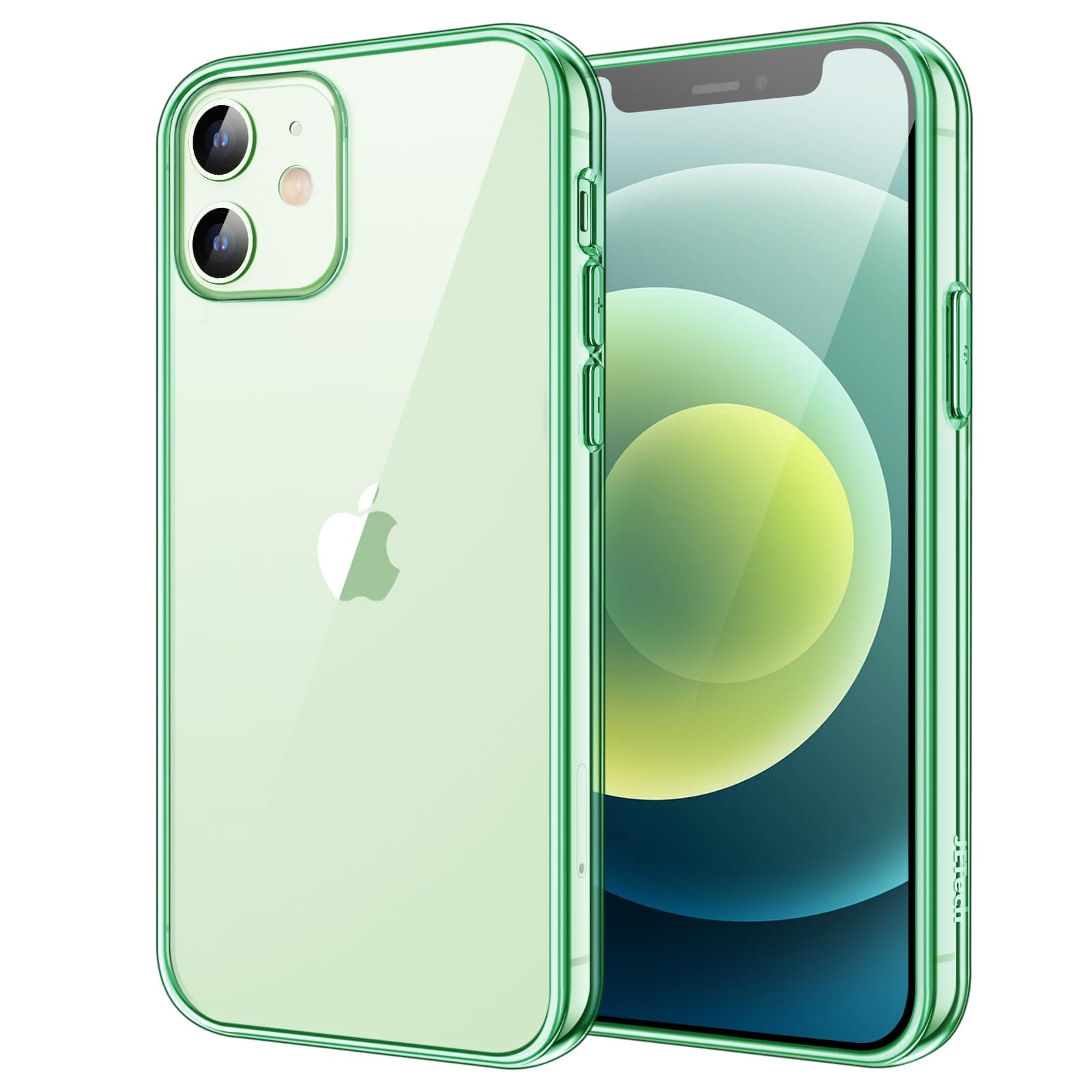 JETech iPhone 12 mini Case (Only for 5.4") No Yellow Shock Absorbing Bumper Cover Scratch Resistant Clear Back (Midnight Green)