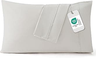 Bedsure Queen Pillow Cases Set of 2 - Linen Polyester Microfiber Pillowcase 2 Pack, Super Soft and Cozy Pillow Case Covers with Envelop Closure, 20x30 Inches