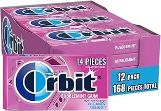 Orbit Bubblemint Sugarfree Gum, 14 pieces, (Pack of 12)