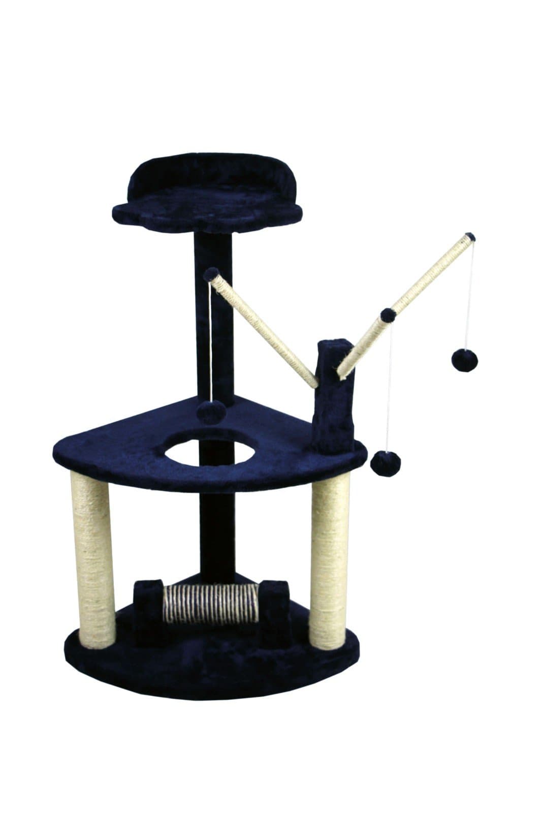 37" Nice Cat Tree Tower Condo Furniture Scratch Post Kitty Pet House Play Furniture Sisal Pole (Navy Blue) by HIDING