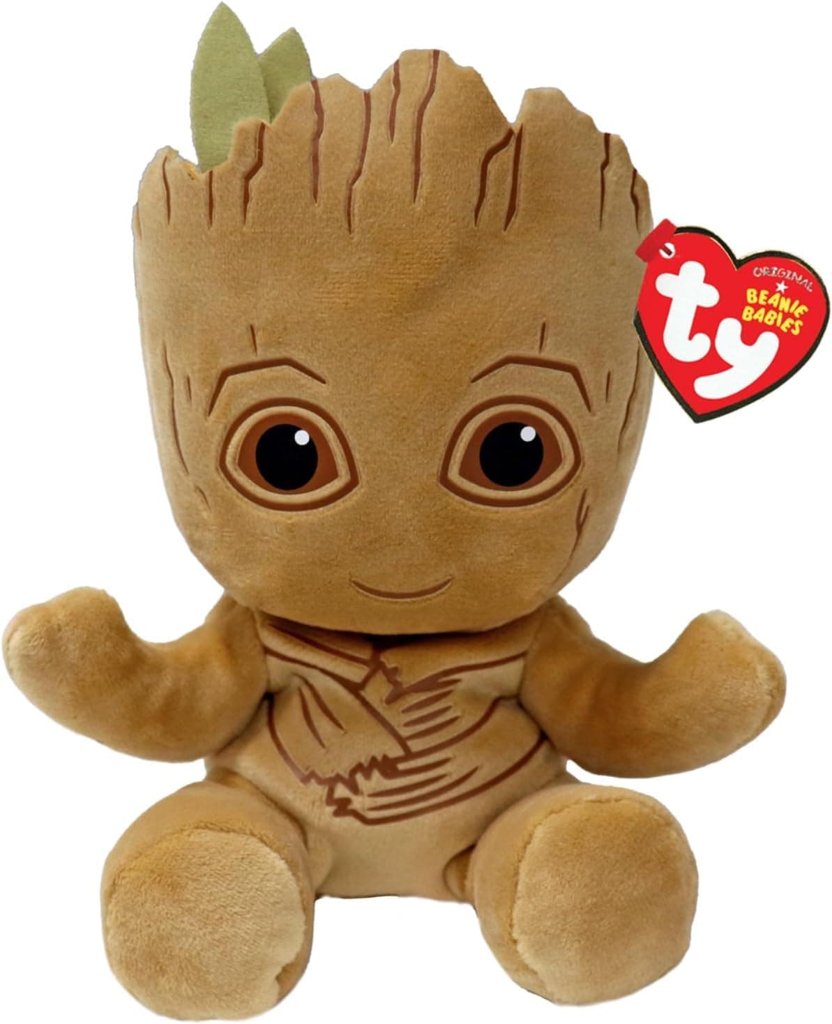 TY Groot Marvel Avengers Beanie Babies Regular, Licensed Beanie Baby Soft Plush Toy, Collectible Cuddly Stuffed Teddy