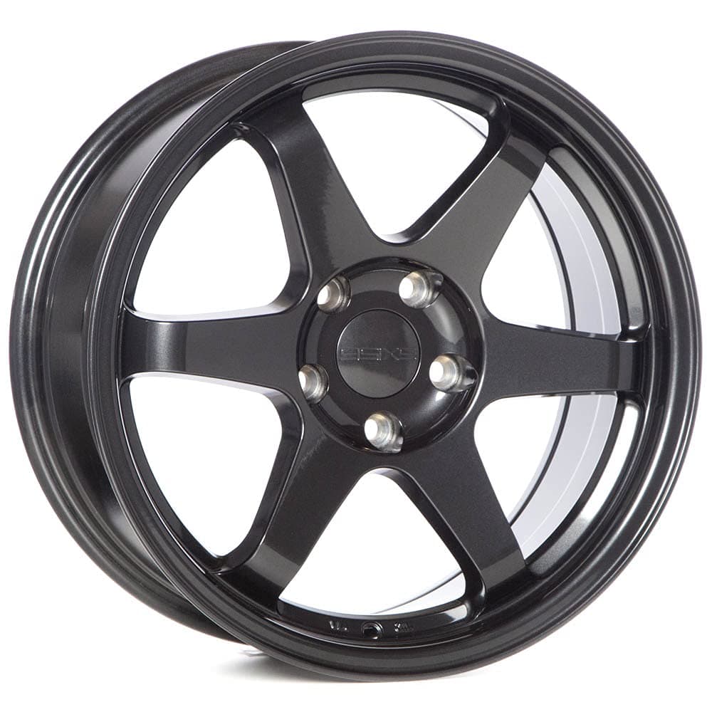 Model SIX-1 17 Inch TE37 Style Wheels Carbon Gray - 17X8 / Bolt Pattern, 5-100 - 35mm Offset, 73.1 Bore