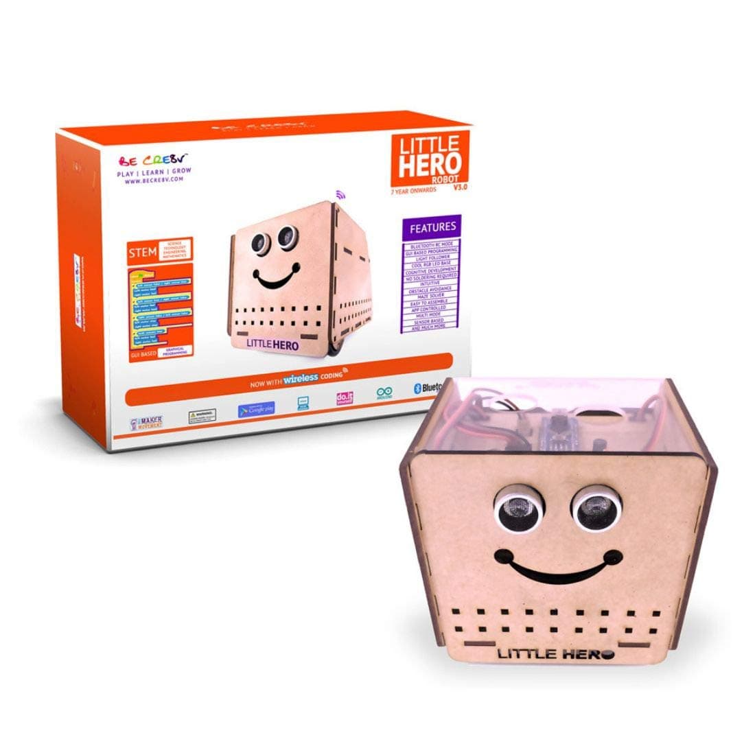 STEM arduino Based Little Hero Be Cre8v Educational Robotics DIY Activity kit Toy for Kids