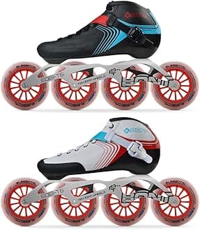 Bont Skates - Inline Speed Skating Racing Skates - GT4 Skate Boots + 6061 Frame + Elemental Wheels + ABEC5 Bearings - Youth - Boys - Girls - Men - Women