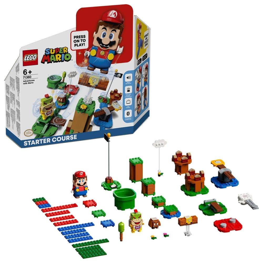 Super Mario Adventures with Mario Starter Course Set, Buildable Toy Game, Collectible Gifts for Kids, Boys & Girls 6 Plus Year Old with Interactive Figure 71360