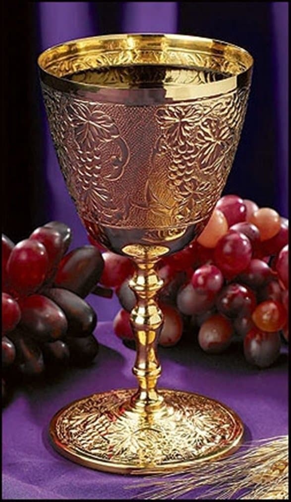 Stratford Chapel Gold Tone Grapevine Common Cup, 6 1/4 Inch