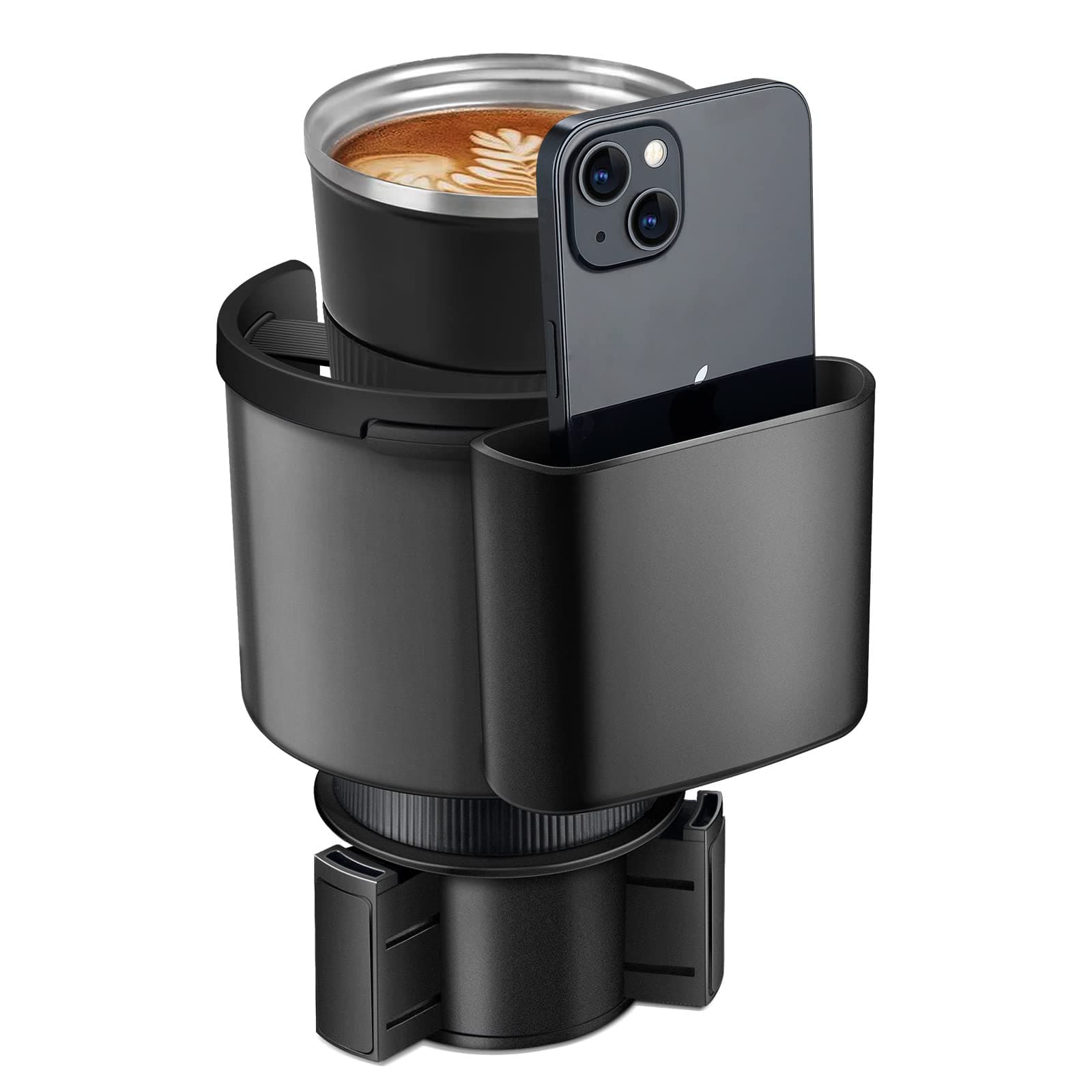 Car Cup Holder Expander, Cup Holder Extender Adapter for Car with Adjustable Base, Fits YETI 24/36/46oz, HydroFlask 32/40oz, Large Water Bottles in 2.7"-4.2" (16-46 OZ)