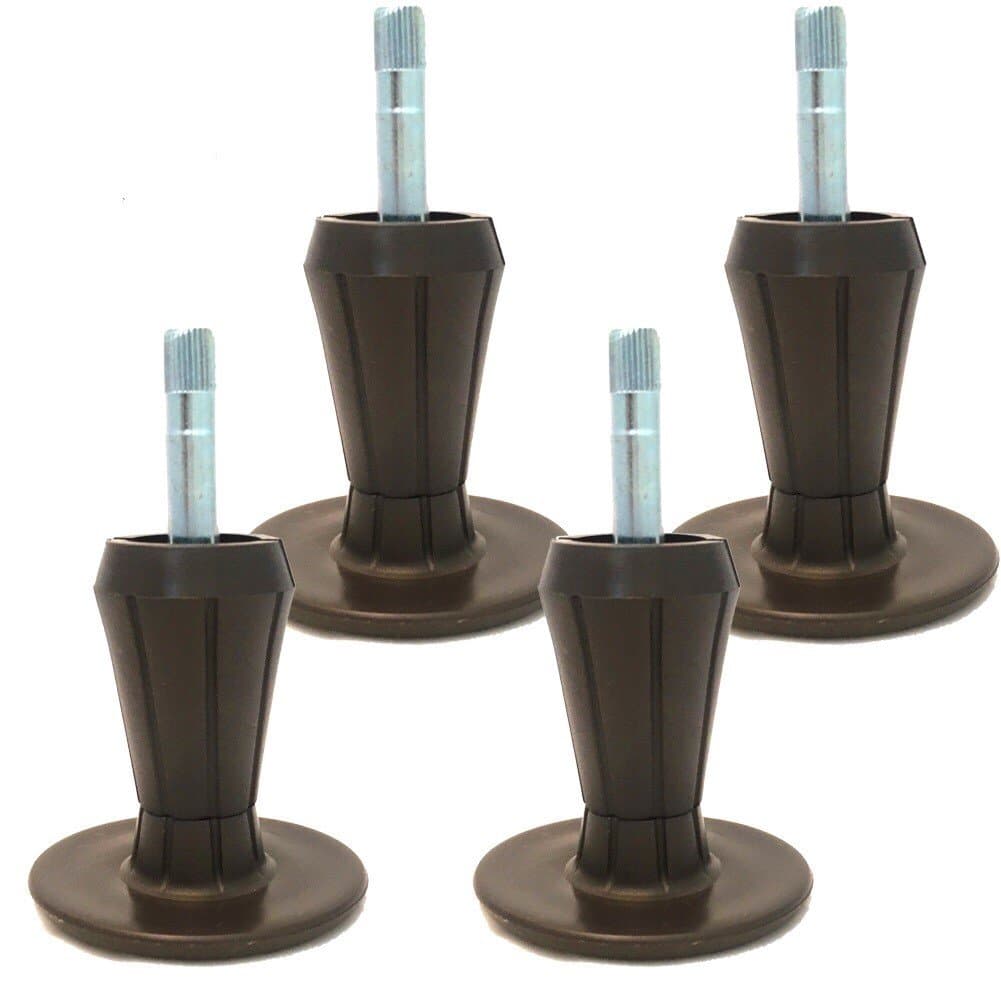 Home Paradise Steel Stem Plastic Bed Frame Feet | Sturdy Bed Frame Legs | Set of 4 | Protect Your Floor by Changing Your Bed Wheels with These Bed Frame Glide | Dark Brown | Set of 4