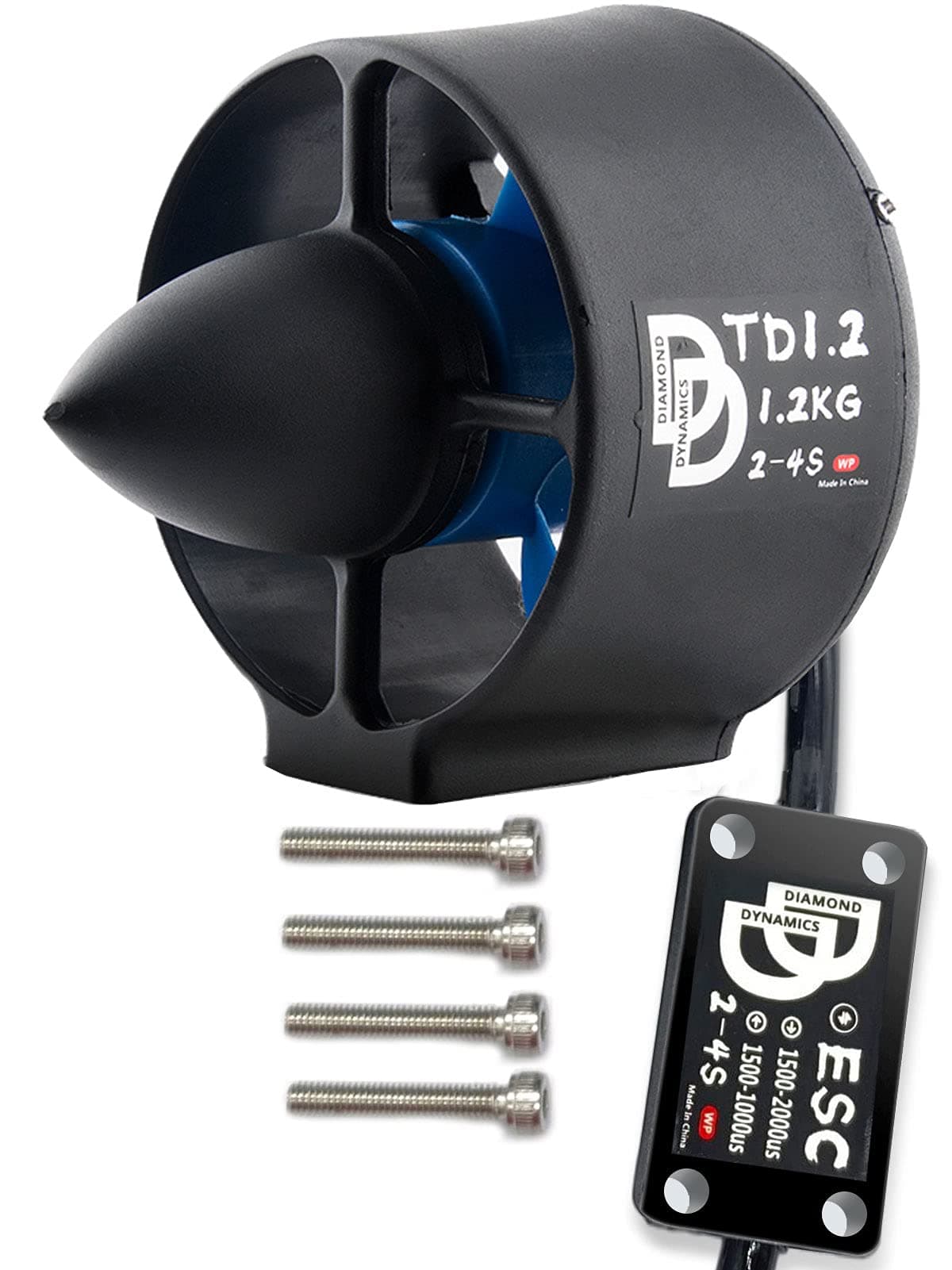 Underwater Thruster 1.2kg Thrust 12V Brushless Motor with bi-Directional Full Waterproof ESC for ROV,RC Boat,Underwater Vehicle,Diving,Seafloor Photography,Seabed Exploration (CCW)