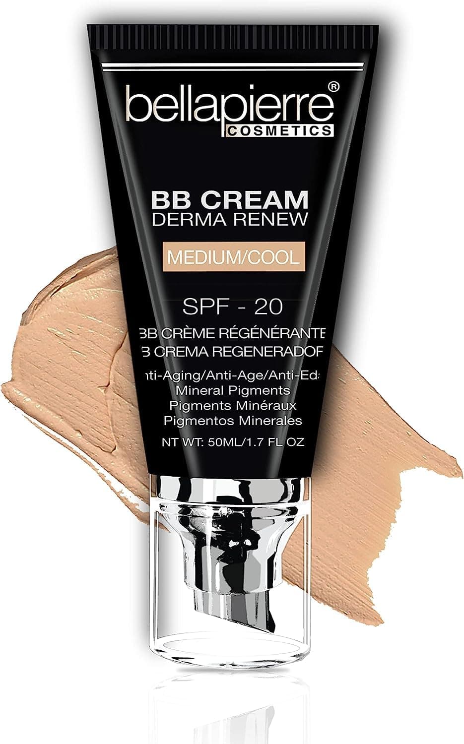 BB Cream SPF 20 – Mineral Sunscreen & Liquid Foundation, Lightweight Face Moisturizer with Buildable Coverage, Matte Finish, Non-Toxic, Paraben-Free, Cruelty-Free – 1.7 oz - Medium Cool