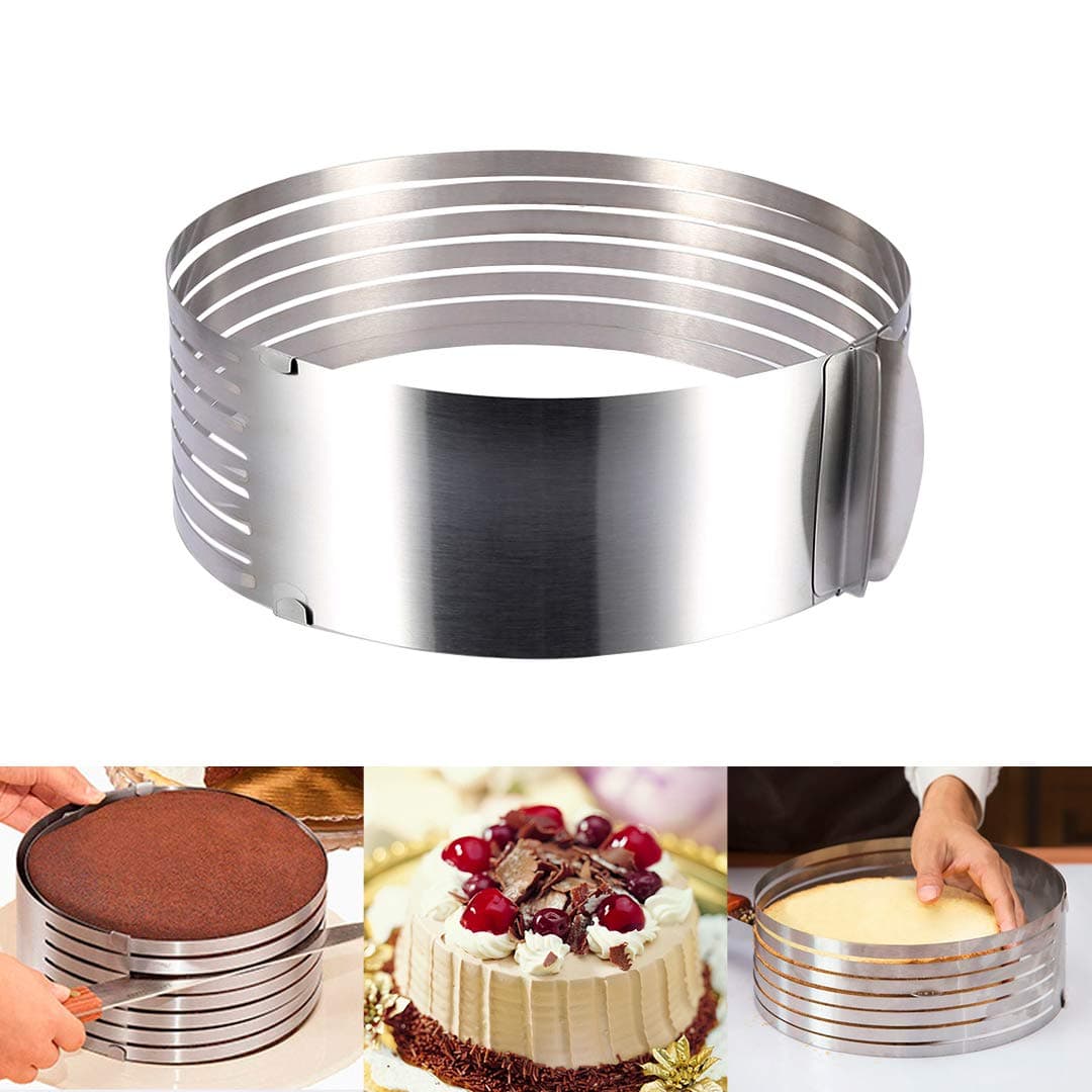 Multi Layer Cake Slicer Adjustable, 7-Layer Cake Cutter, 6-8 Inch Stainless Steel Cake Slicer Leveler