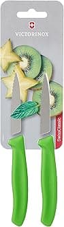 PARING KNIFE SWISSCLASSIC WAVY EDGE 2PC BLISTERED 8 CM GREEN 6.7636.L114B