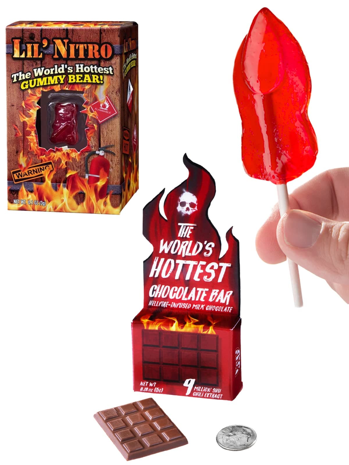 Vat19 World's Hottest Candy Bundle: Toe of Satan, Lil Nitro, and World's Hottest Chocolate Bar