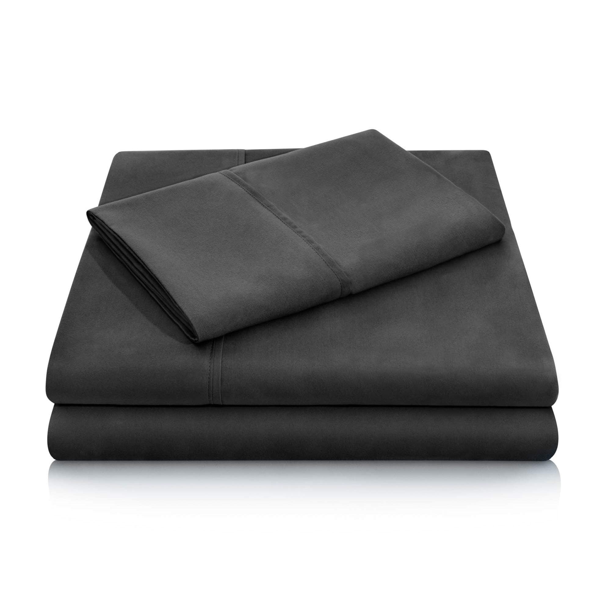 MALOUF Double Brushed Microfiber Super Soft Luxury Bed Sheet Set - Wrinkle Resistant - Queen Size - Black