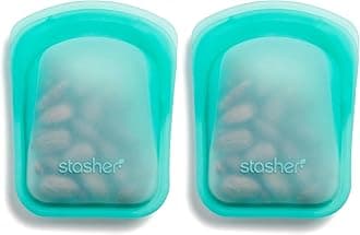 Premium Silicone Reusable Food Storage Pocket Bag, Aqua | Microwave, Sous Vide, Dishwasher, Oven and Freezer Safe | BPA Free, Leak-free, Eco-friendly, 4 Oz (Pack of 2)