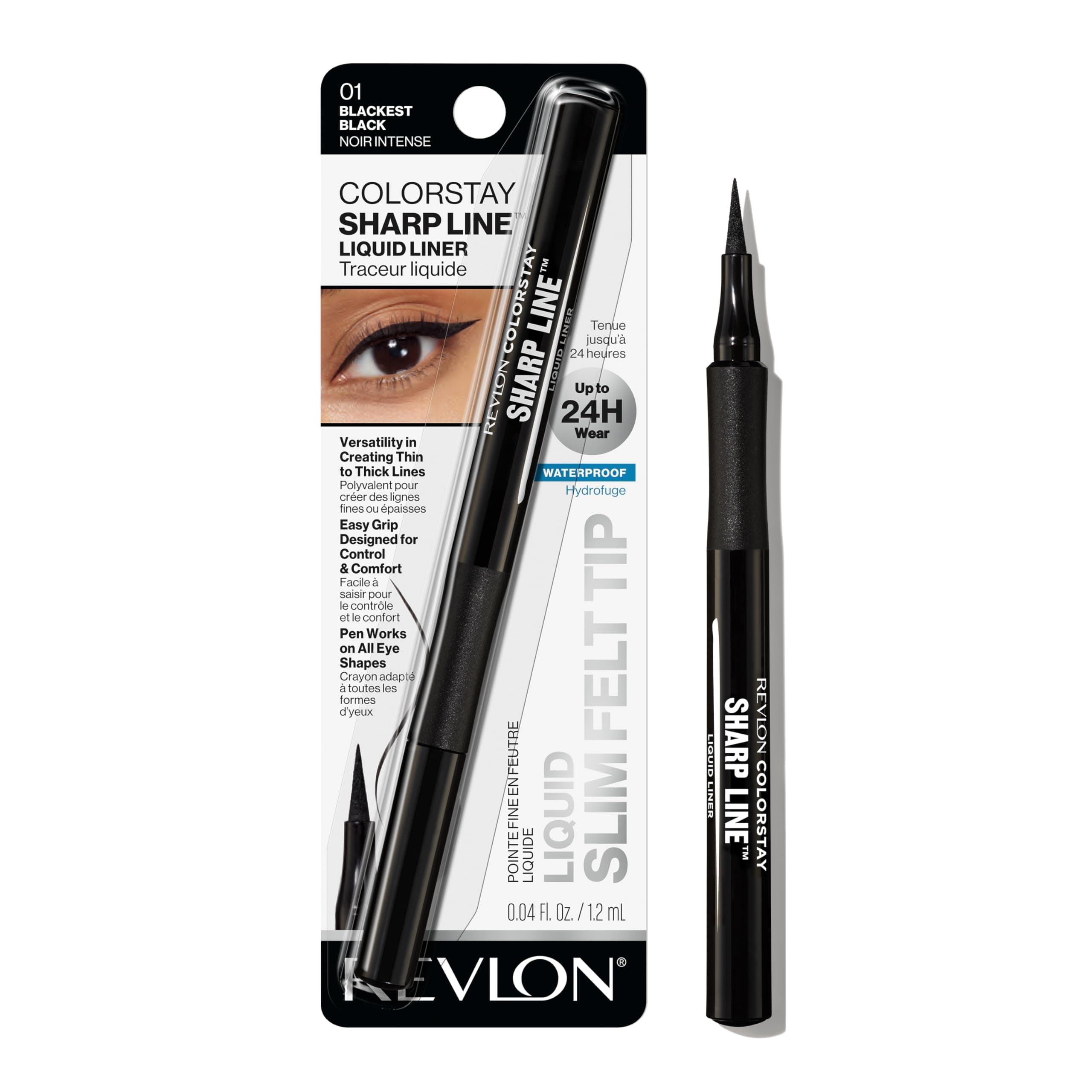 Liquid Eyeliner Pen, ColorStay Sharp Line Eye Makeup, Waterproof, Smudge-proof, Longwearing with Slim Tapered Tip, Sharp Line