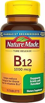 Vitamin B12 1000 mcg, B12 Vitamins, Dietary Supplement for Energy Metabolism Support, 75 Time Release Tablets, 75 Day Supply