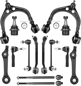 Front Upper and Lower Control Arms Suspension Kit Fit for 2011 2012 2013 2014 2015 2016 2017 Chrysler 300 Dodge Challenger Charger RWD with Lower Ball Joints Tie Rod End - 14pcs