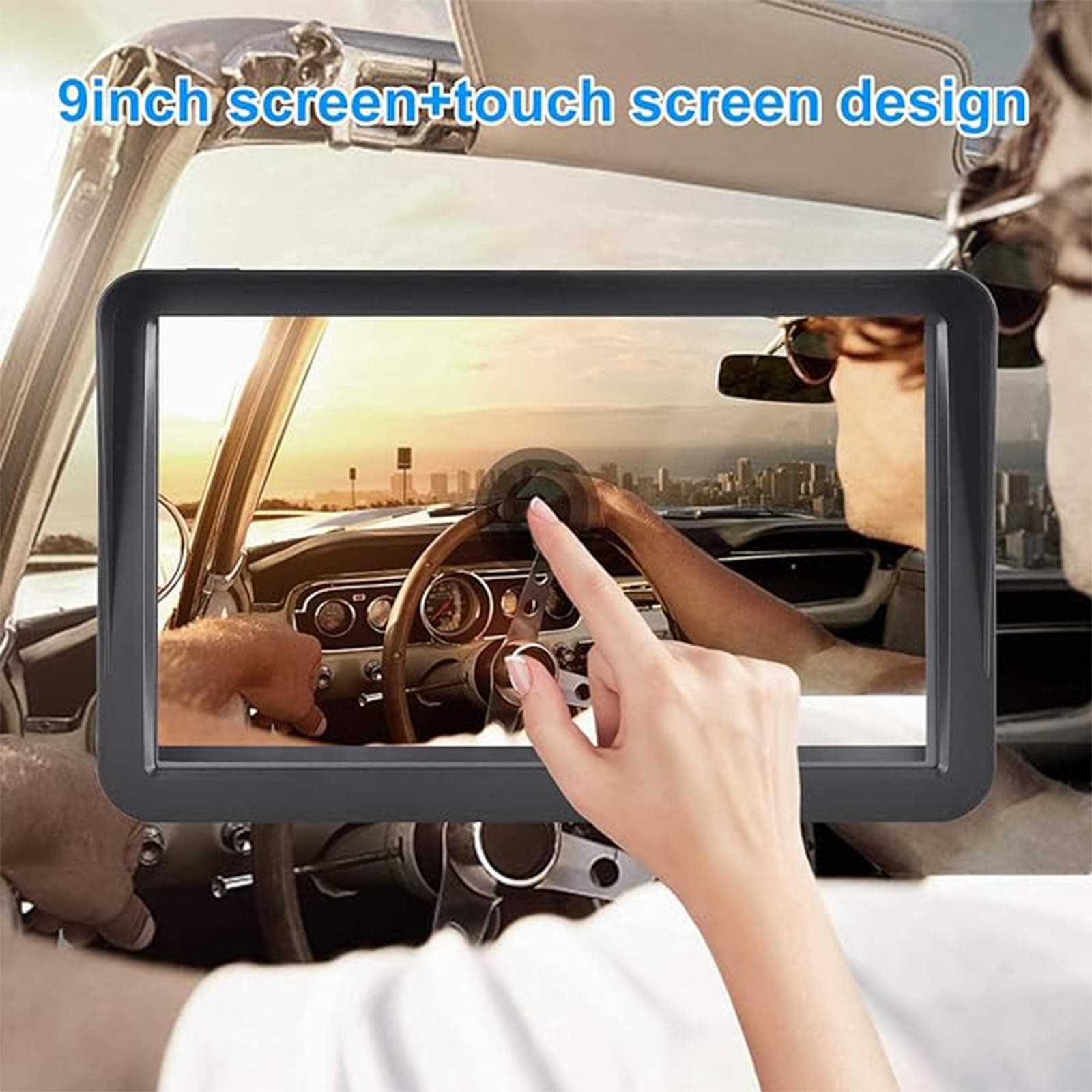 Car GPS Navigation, 9-inch HD Touch Screen Navigation Device Truck 8GB 256MB Navigation with POI High Speed ​​Camera Warning Voice Guide Lane Lifetime Free Map Update