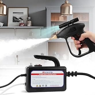 Moongiantgo 1700W High Pressure Steam Cleaner Handheld Portable Instant Steam Cleaning Machinefor Commercial Home USe Kitchen Bathroom Grout Tile Car Detailing (Black, 110V)