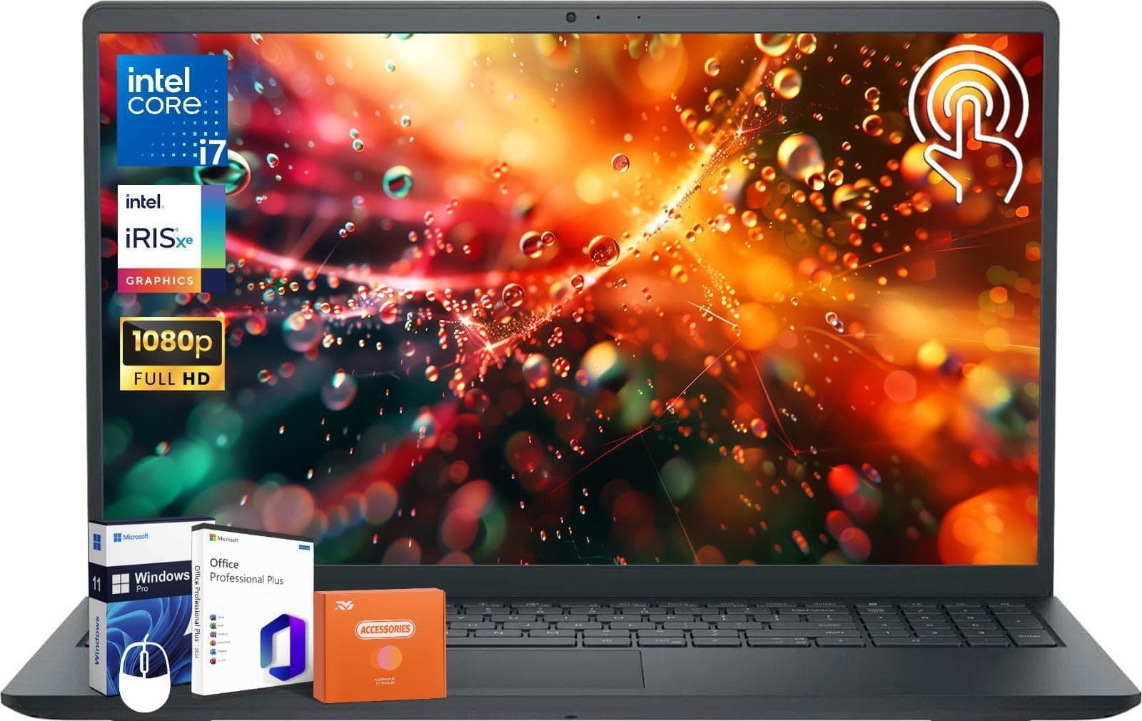 Dell Inspiron 15 3530 Touchscreen Laptop Computer, 15.6 Inch FHD Anti Glare Screen, Intel 10 Cores i7-1355U, 64 GB RAM, 2 TB SSD, Wi-Fi 6, Win11 Pro & MS Office Pro Lifetime License, Accessories