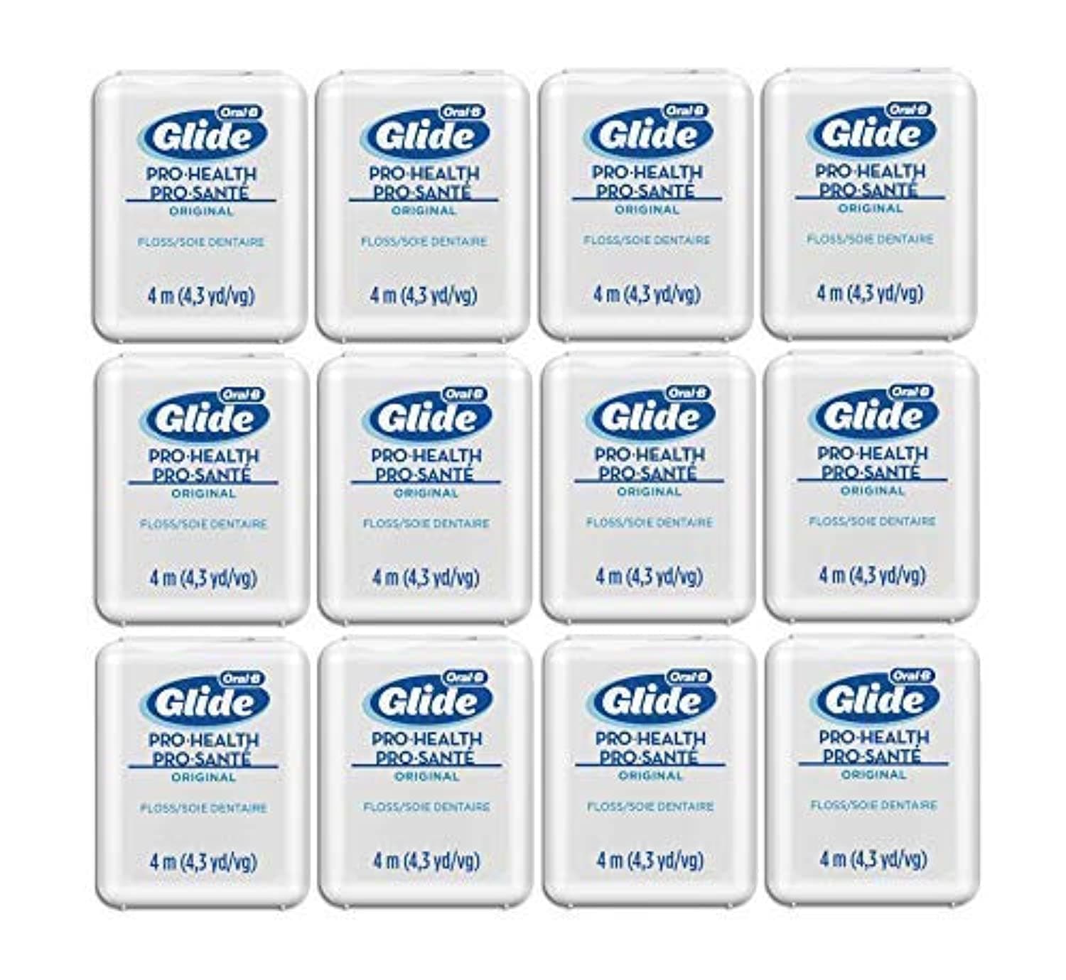 Glide Oral-B Pro-Health Original Floss, Small Size 4 Meters (4.3 Yards) - Pack of 12