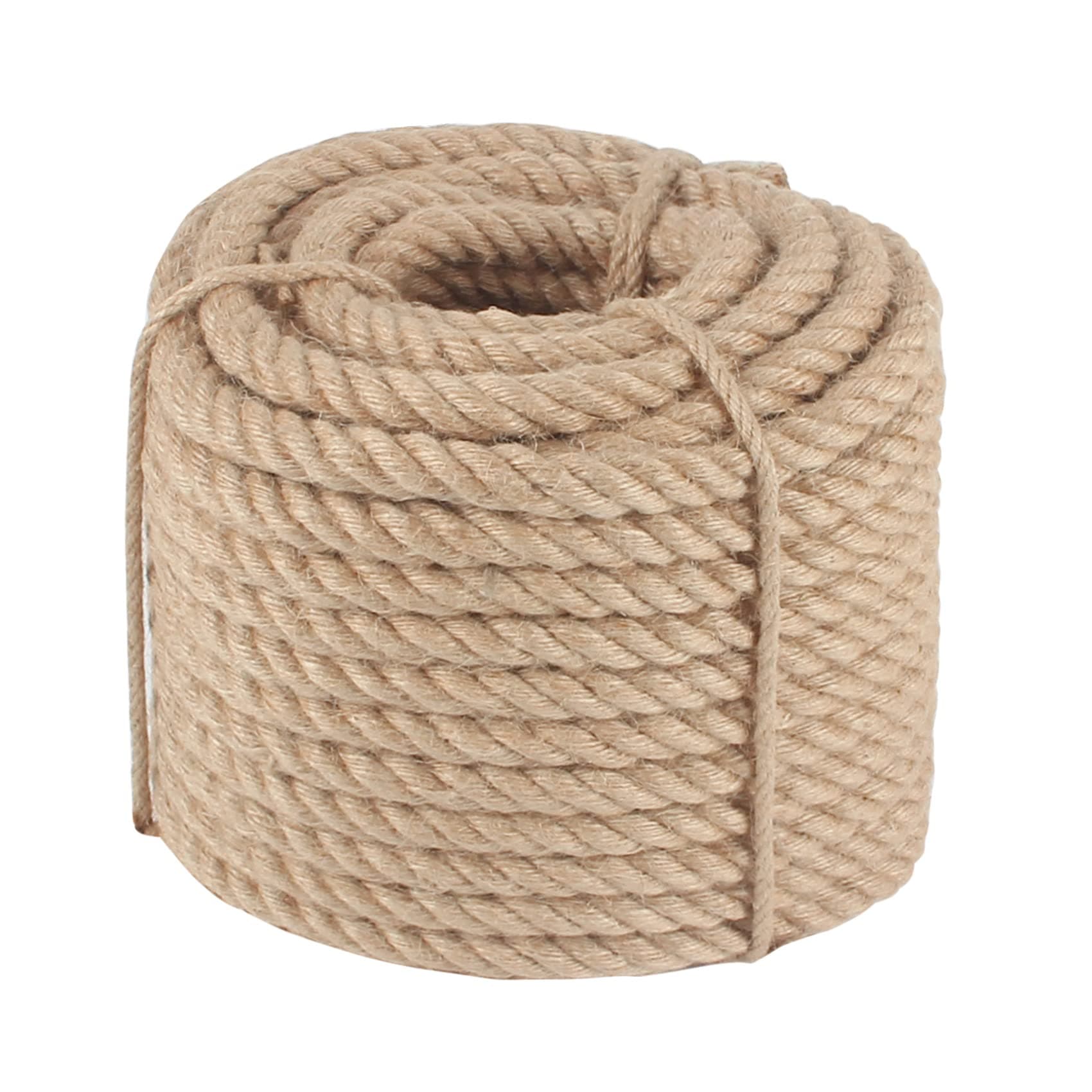 Twisted Manila Rope 1/2 in x 100 ft Natural Hemp Rope Thick Jute Ropes for Railing Docks Tug of War Decorating Crafts Nautical Landscaping Swing Hammock