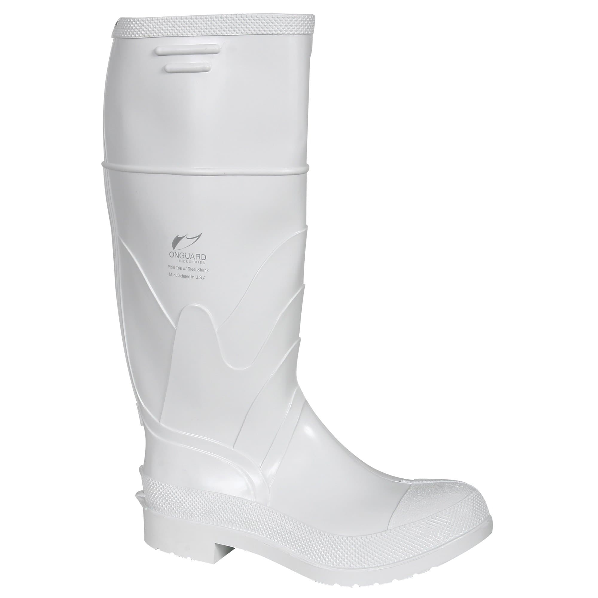 Dunlop White PVC Plain Toe - Rubber Boots for Men & Women - PVC - Work & Concrete Boots - Soft Toe - Waterproof with Tall Shaft - Chemical and Slip Resistant - White - Size 3-13