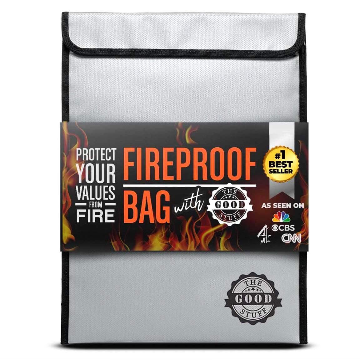 The Good Stuff Fireproof Document Bag [11x15"] Protect Legal Documents with This Fireproof Bag, Ultra Safe Money Bags for Cash 2000°F Rated Safe Accessories