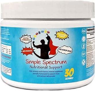 Simple Spectrum Supplement 5.6oz Powder - No Flavor Added - High-Bioavailability Multivitamin/Mineral for Kids (30 Servings)