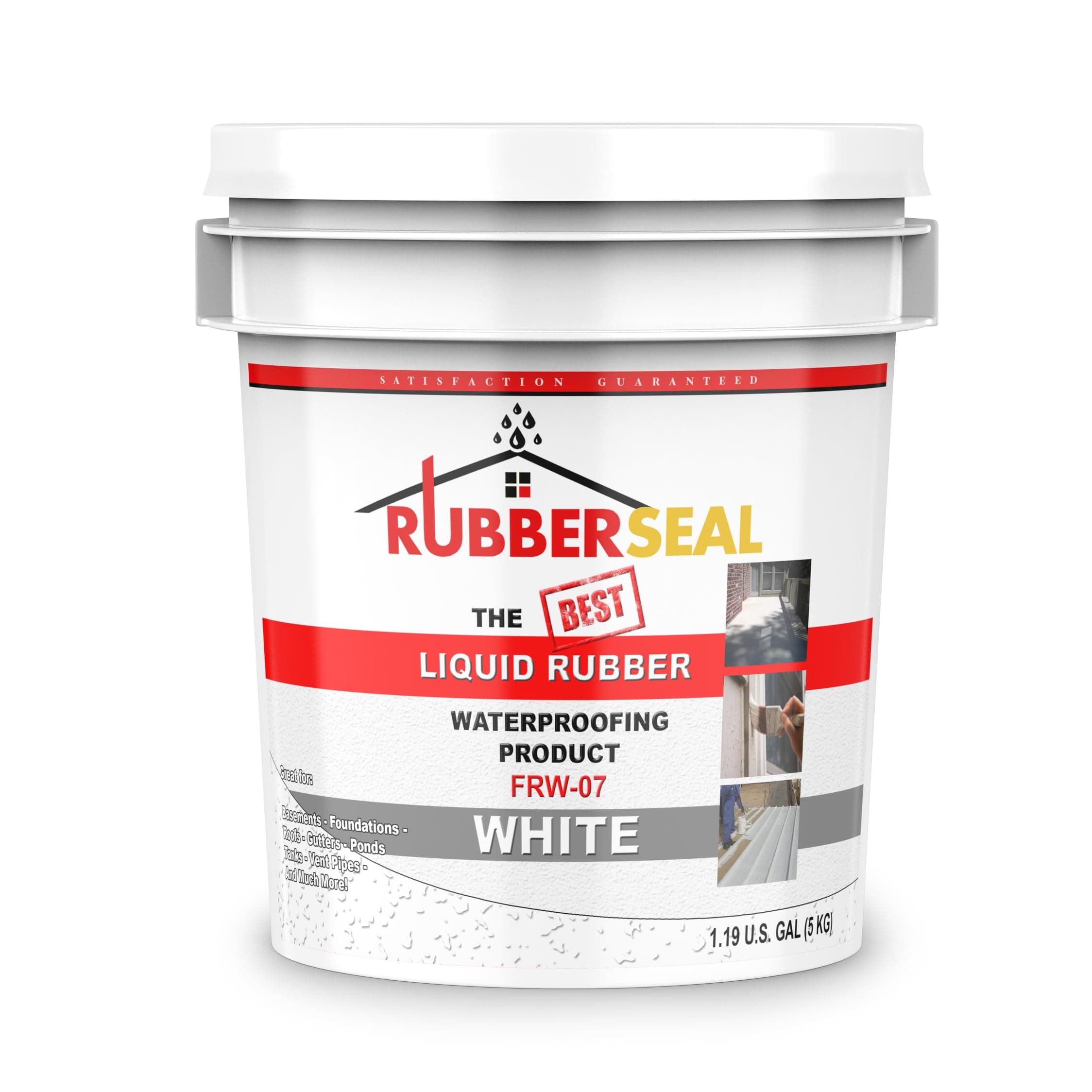Liquid Rubber Waterproofing and Protective Coating, Rubberseal (1 Gallon, White)