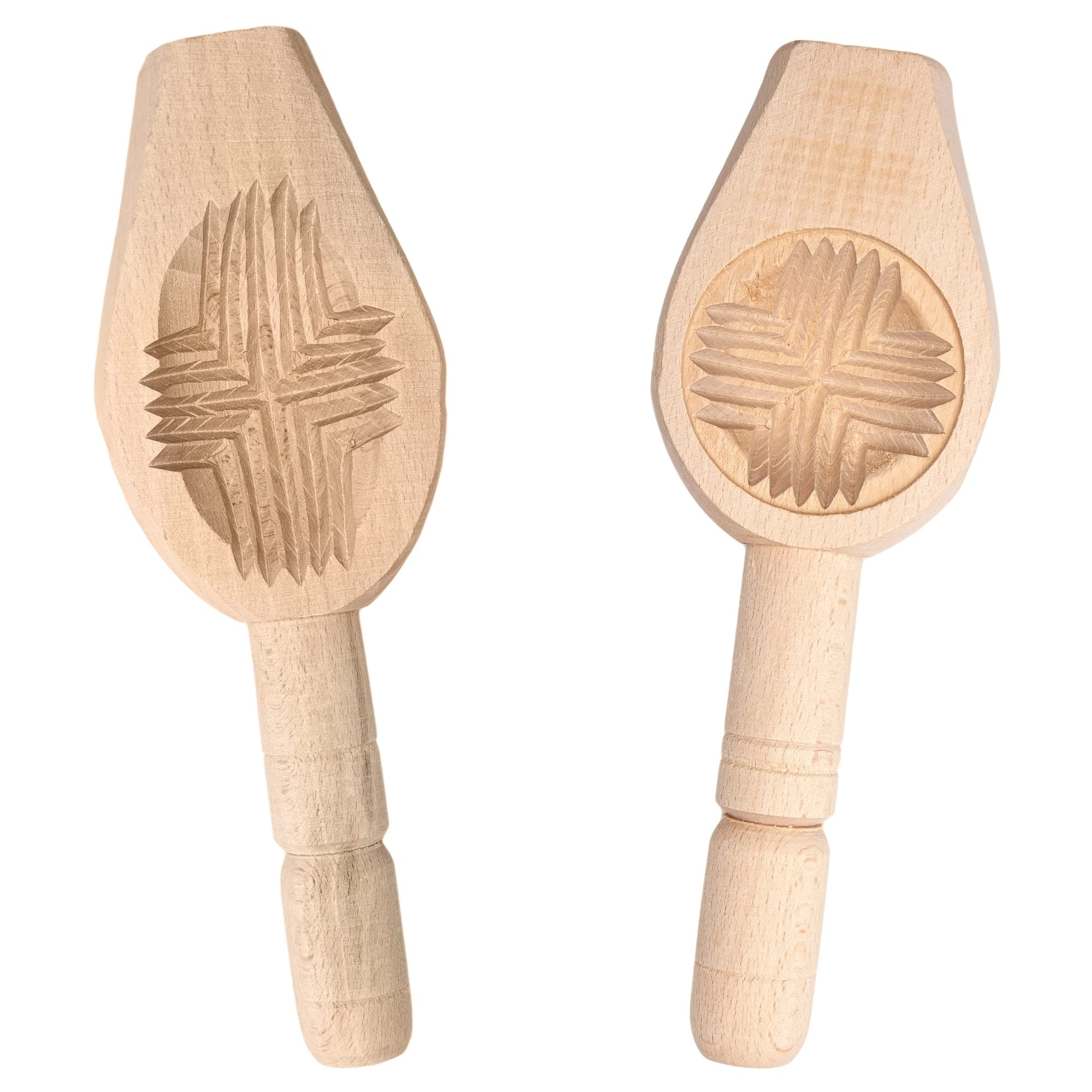 2 Pack - Cookie Molds for Baking | Maamoul Molds Traditional Handmade | Biscuit Cake Pastry Cookie Cutter | Mid-Autumn Festival Practical Hand Pressed Cake Mold