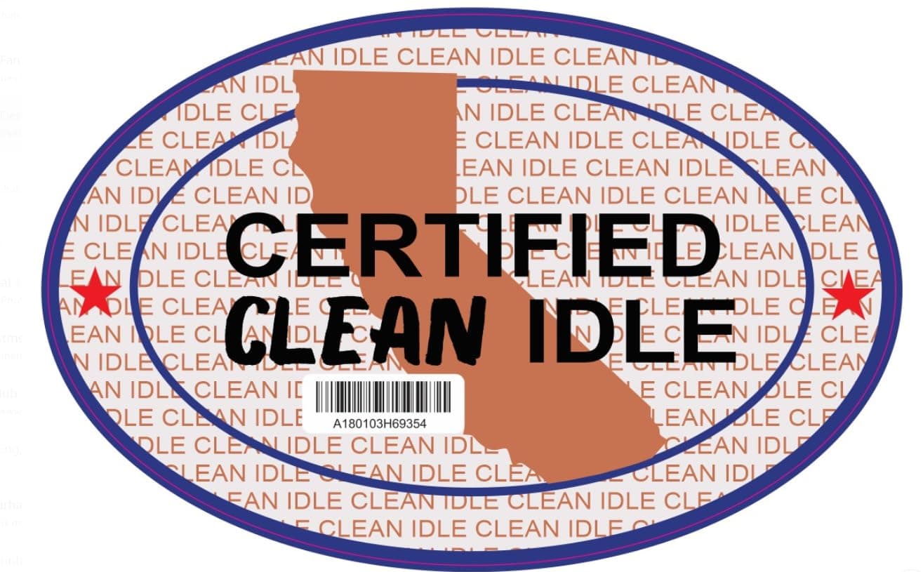 Certified Clean Idle Sticker Decal for Trucks | Size: 4" x 6" **This is not Holographic**