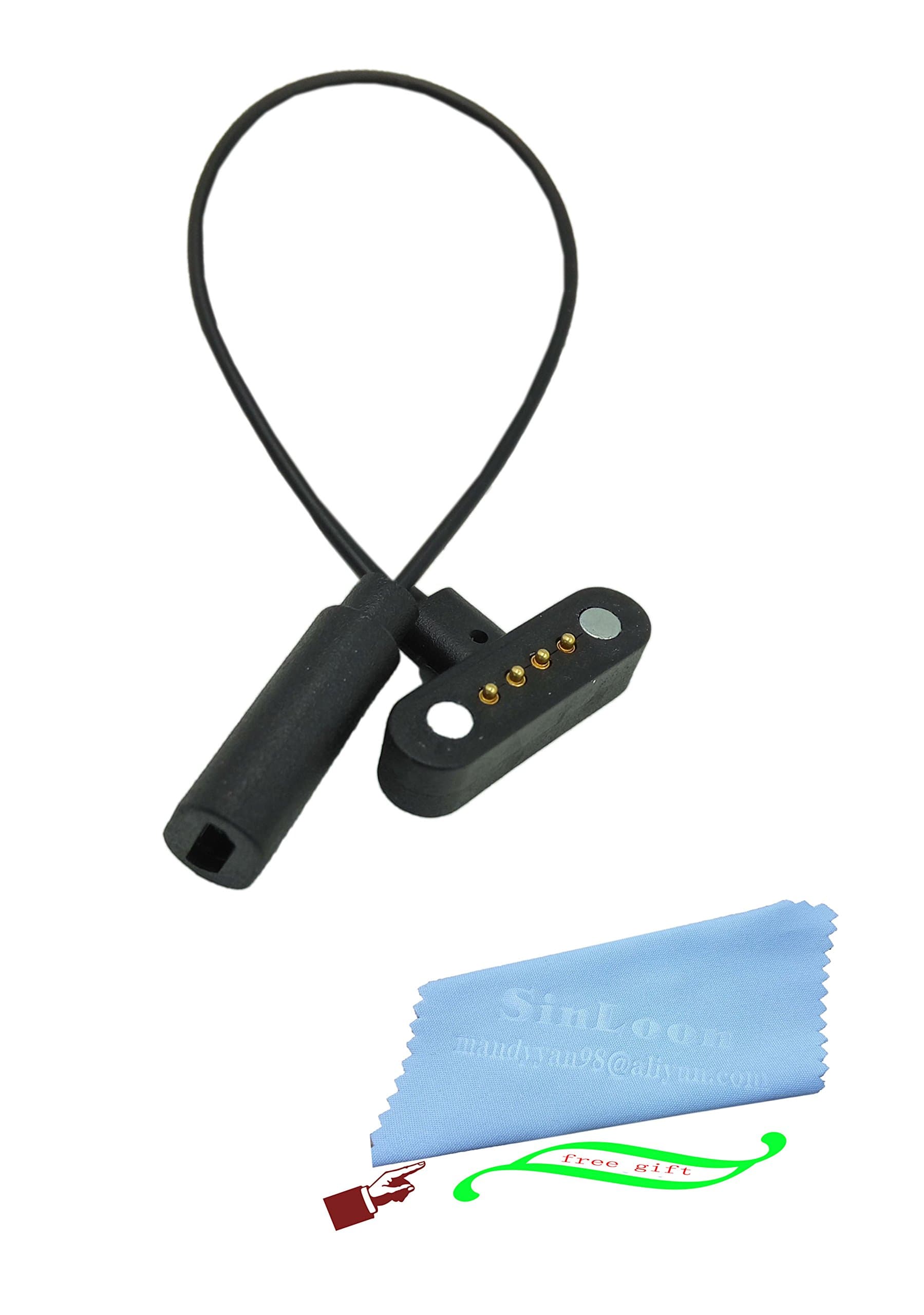 USB Magnetic Charging Cable, Micro USB Female to 4 Pin Pogo Magnetic Charger Cable Cord for Smart Watch/Smart bluetooth Watch/children's Smart Watch (black;0.15M mirco usb-4PIN)