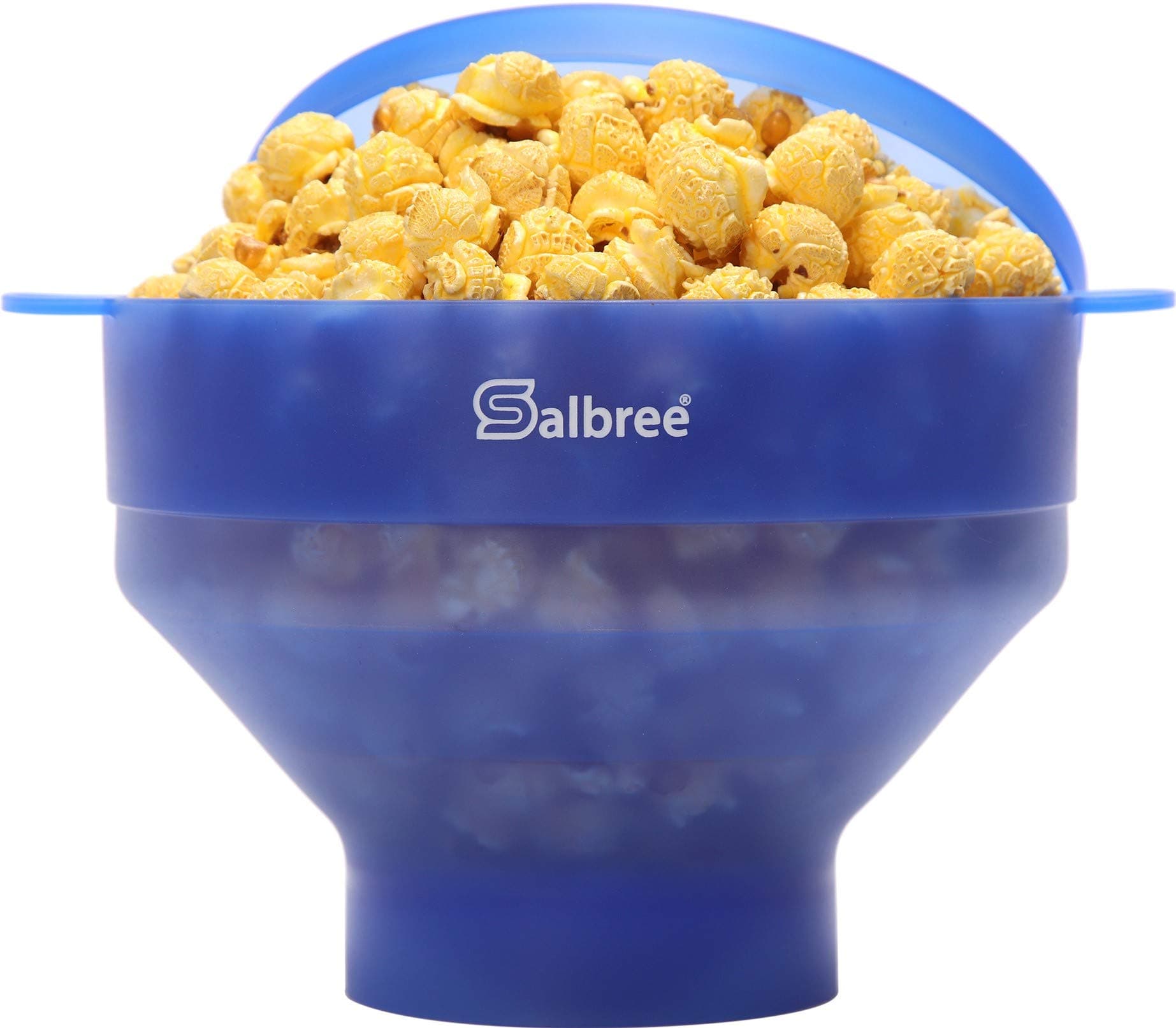 The Original Salbree Microwave Popcorn Popper, Silicone Popcorn Maker, Collapsible Microwavable Bowl - Hot Air Popper - No Oil Required - The Most Colors Available (Clear Blue)