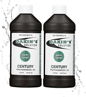 Quarter-Strength 0.125% Sodium Hypochlorite Wound Cleanser for Acute and Chronic Wounds, Non-cytotoxic Antimicrobial No-Rinse Gentle Formula, Home or Clinical Use, 2-Pack 16 oz