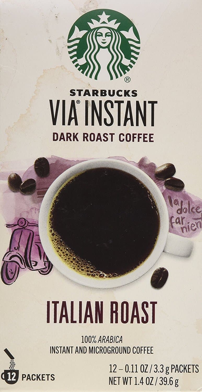 VIA Ready Brew Italian Roast Coffee 1.4oz 12 Single Serve Packets
