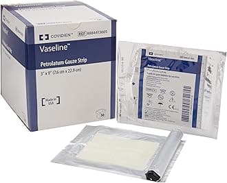 Vaseline Petrolatum Impregnated Dressing 3 x 9 Rectangle Mesh Gauze 8884413605 50 Ct