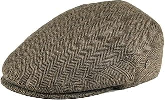 Men's Herringbone Flat Ivy Newsboy Hat Wool Blend Gatsby Cabbie Cap