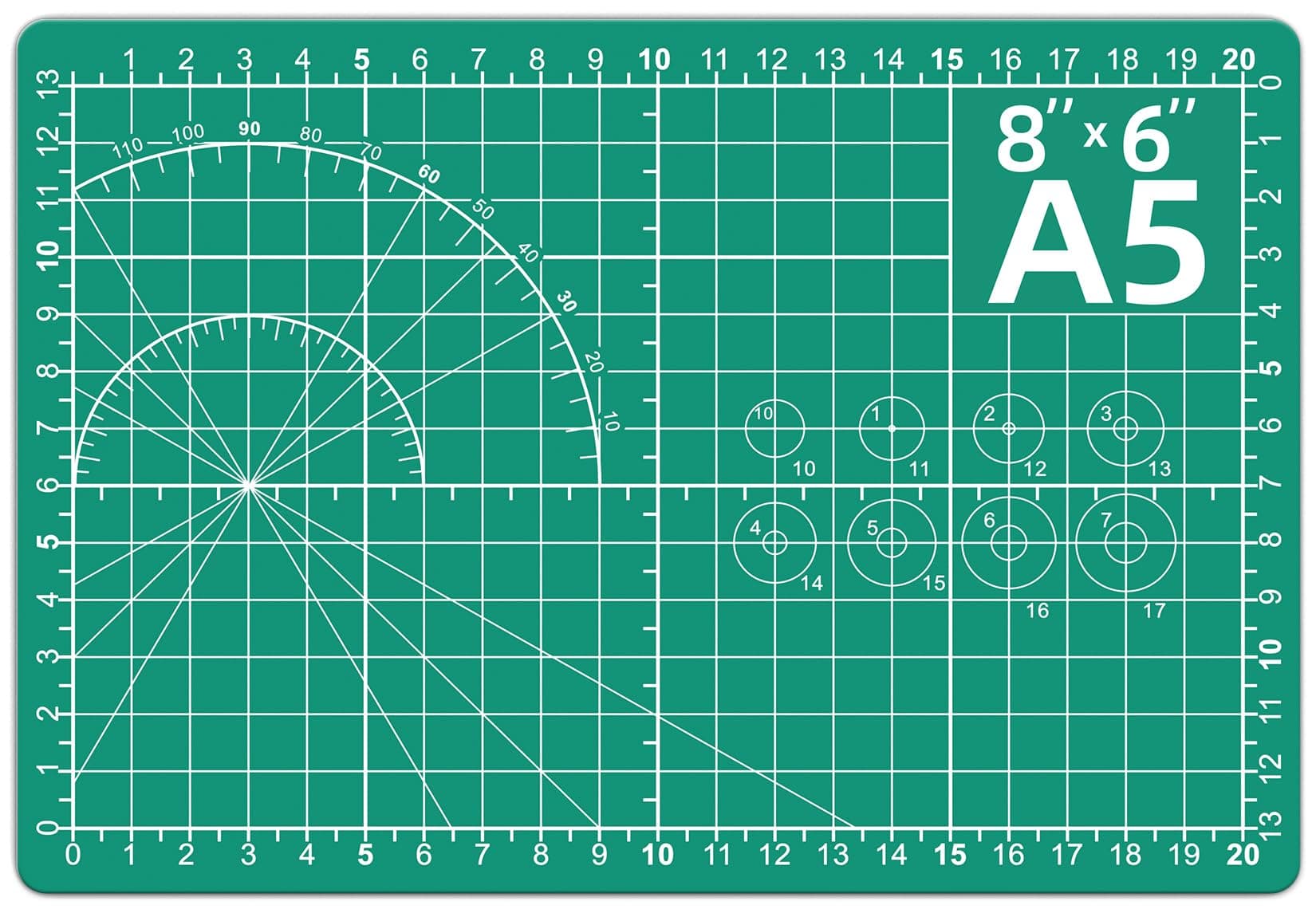 DIYSELF Cutting Mat 8in×6in, Self Healing Cutting Mat, A5 Rotary Cutting Mats for Crafts Sewing Hobby Fabric Project, 5-Ply Craft Cutting Board Double Sided for Quilting, Matting & Mounting Materials