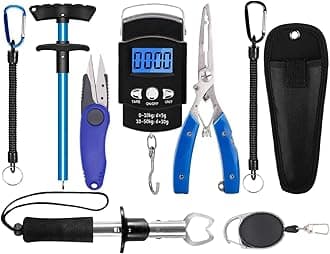 XBLACK Fishing Tool Kit Fishing Pliers Fish Gripper Fishing Scale Fish Grip Tools Set Saltwater Resistant Fishing Gear
